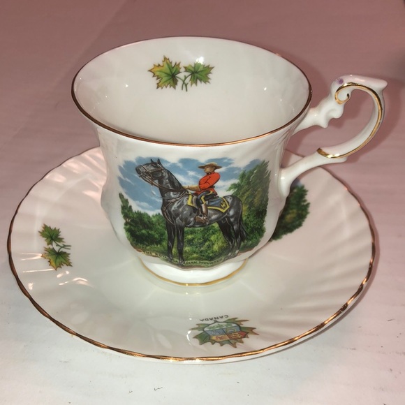 Vintage Queen’s Centenary Dear Royal Canadian Mounted Police cup and saucer - Picture 1 of 13